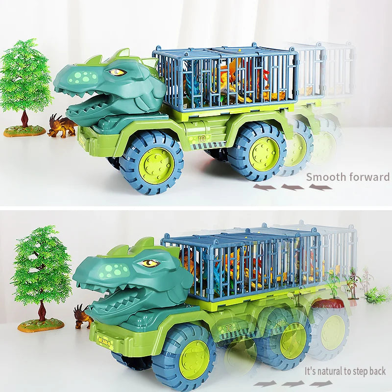 Boys Car Toys Dinosaur Truck Transport Carrier Vehicle Dino Animal Model Tyrannosaurus Rex Truck Game Children Birthday Gifts