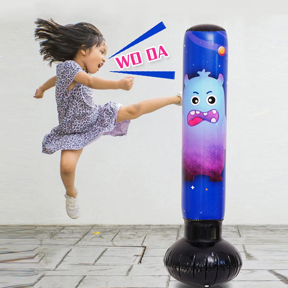 1.2M/1.6M Inflatable Boxing Bag Children Adult Tumbler Standing Sandbag Fitness Training Boxing Sack PVC Thicken Boxing Pillar