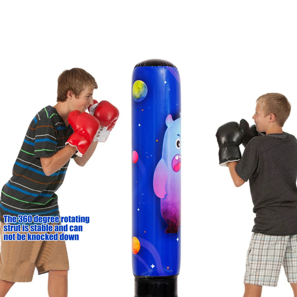 1.2M/1.6M Inflatable Boxing Bag Children Adult Tumbler Standing Sandbag Fitness Training Boxing Sack PVC Thicken Boxing Pillar