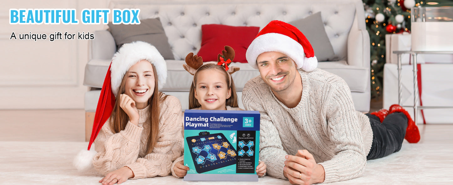 SucceBuy Kids Electronic Dance Mat 8-Button Music Dancing Play Pad Educational Toys with Single/Two Player Modes for Girls Gifts