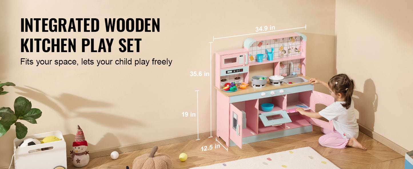 SucceBuy Pretend Play Cooking Toy for Kids Chef Playset Kitchen Accessories with Lights & Sounds for Toddles Girls Boys Ages 3+