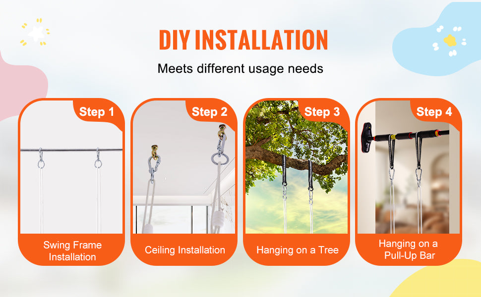 SucceBuy Tree Swing Saucer Swing 750lbs Swing Seat 2 Tree Hanging Straps Adjustable Multi-Strand Ropes Round Swing Kids Outdoor