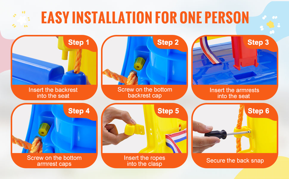 SucceBuy Tree Swing Saucer Swing 750lbs Swing Seat 2 Tree Hanging Straps Adjustable Multi-Strand Ropes Round Swing Kids Outdoor